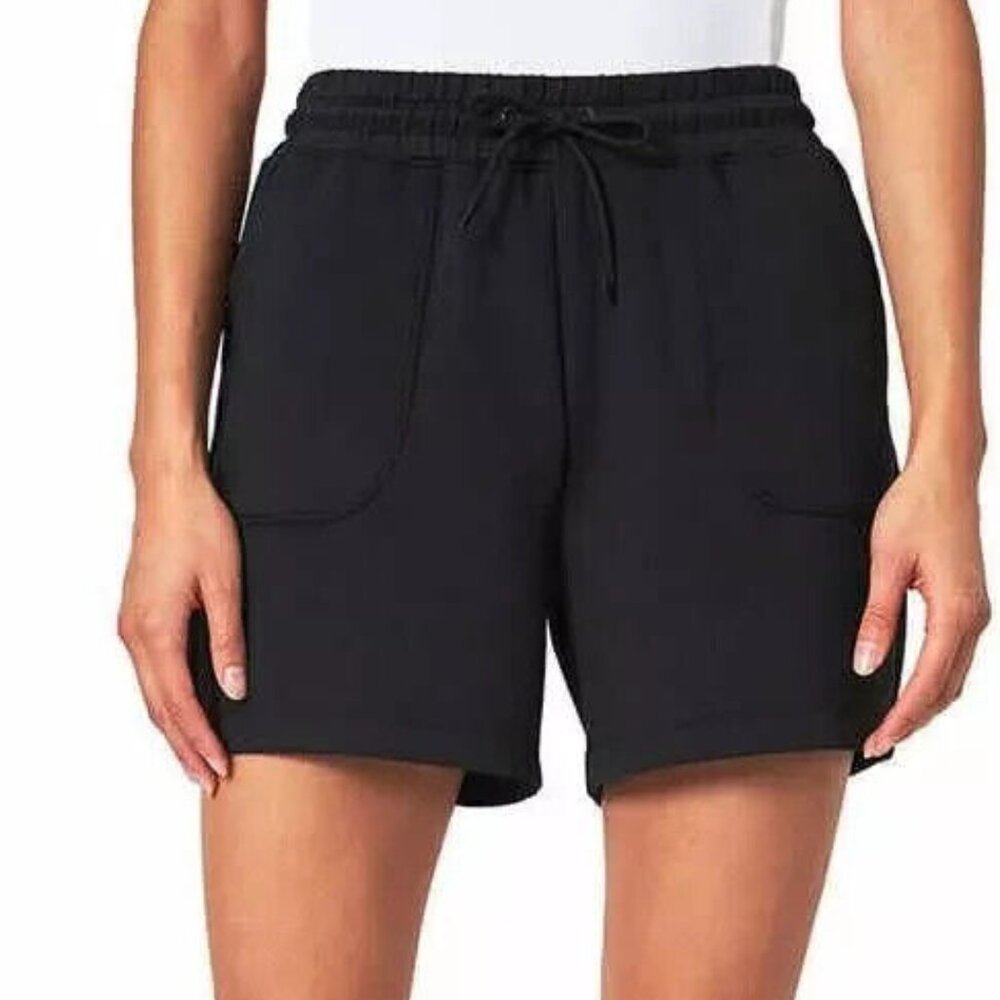 Mondetta Womens Plus Size 2X Black Soft Ribbed Active Shorts NWT